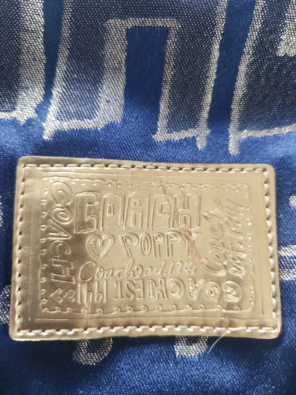 Vintage Navy and Gold Coach Poppy Y2K
